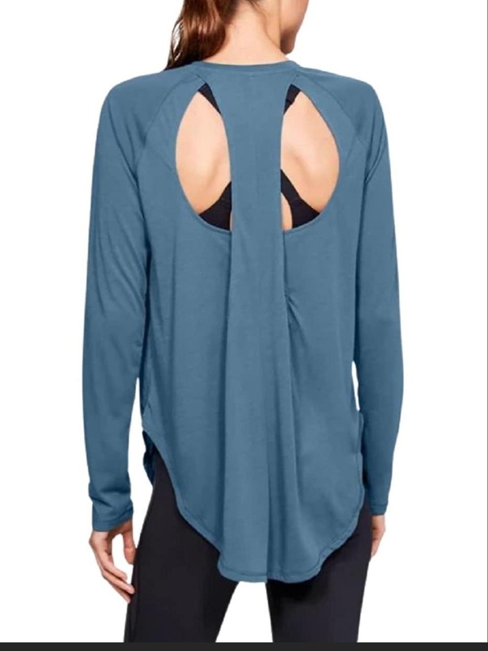 Under Armour Open-Back Long Sleeve Performance Top - Baby Blue Size Medium